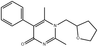 2,6-DIMETHYL-5-PHENYL-1-(TETRAHYDROFURAN-2-YLMETHYL)PYRIMIDIN-4(1H)-ONE Struktur