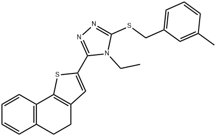 3-(4,5-DIHYDRONAPHTHO[1,2-B]THIOPHEN-2-YL)-4-ETHYL-5-[(3-METHYLBENZYL)SULFANYL]-4H-1,2,4-TRIAZOLE Struktur