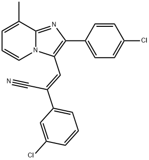 (Z)-2-(3-CHLOROPHENYL)-3-[2-(4-CHLOROPHENYL)-8-METHYLIMIDAZO[1,2-A]PYRIDIN-3-YL]-2-PROPENENITRILE Struktur