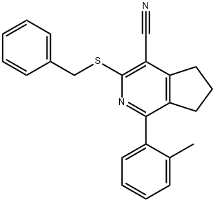 3-(BENZYLSULFANYL)-1-(2-METHYLPHENYL)-6,7-DIHYDRO-5H-CYCLOPENTA[C]PYRIDINE-4-CARBONITRILE Struktur