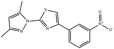 2-(3,5-DIMETHYL-1H-PYRAZOL-1-YL)-4-(3-NITROPHENYL)-1,3-THIAZOLE Struktur