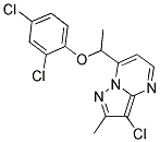 1-(3-CHLORO-2-METHYLPYRAZOLO[1,5-A]PYRIMIDIN-7-YL)ETHYL 2,4-DICHLOROPHENYL ETHER Struktur