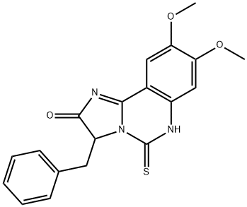 3-BENZYL-8,9-DIMETHOXY-5-THIOXO-5,6-DIHYDROIMIDAZO[1,2-C]QUINAZOLIN-2(3H)-ONE Struktur