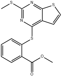 METHYL 2-([2-(METHYLSULFANYL)THIENO[2,3-D]PYRIMIDIN-4-YL]SULFANYL)BENZENECARBOXYLATE Struktur