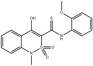 4-HYDROXY-N-(2-METHOXYPHENYL)-1-METHYL-2,2-DIOXO-1,2-DIHYDRO-2LAMBDA6,1-BENZOTHIAZINE-3-CARBOTHIOAMIDE Struktur