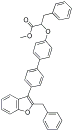 2-BENZYL-3-(1'-METHOXYCARBONYL-1'-BENZYL) METHYLOXY-4'-PARA-BIPHENYL-BENZOFURAN Struktur