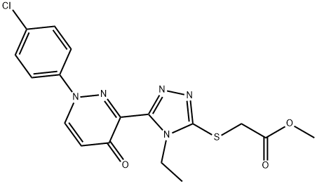 METHYL 2-((5-[1-(4-CHLOROPHENYL)-4-OXO-1,4-DIHYDRO-3-PYRIDAZINYL]-4-ETHYL-4H-1,2,4-TRIAZOL-3-YL)SULFANYL)ACETATE Struktur