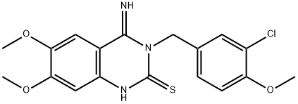 3-(3-CHLORO-4-METHOXYBENZYL)-4-IMINO-6,7-DIMETHOXY-3,4-DIHYDRO-2(1H)-QUINAZOLINETHIONE Struktur