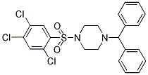 1-((4-(DIPHENYLMETHYL)PIPERAZINYL)SULFONYL)-2,4,5-TRICHLOROBENZENE Struktur