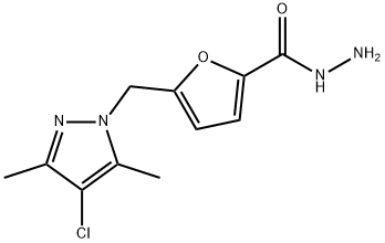 5-(4-CHLORO-3,5-DIMETHYL-PYRAZOL-1-YLMETHYL)-FURAN-2-CARBOXYLIC ACID HYDRAZIDE Struktur