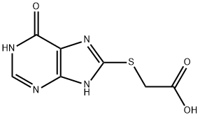 (6-OXO-6,9-DIHYDRO-1H-PURIN-8-YLSULFANYL)-ACETIC ACID Struktur