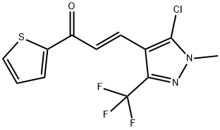 (E)-3-[5-CHLORO-1-METHYL-3-(TRIFLUOROMETHYL)-1H-PYRAZOL-4-YL]-1-(2-THIENYL)-2-PROPEN-1-ONE Struktur