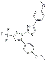 2-[5-(4-ETHOXYPHENYL)-3-(TRIFLUOROMETHYL)-1H-PYRAZOL-1-YL]-4-(4-METHOXYPHENYL)-1,3-THIAZOLE Struktur