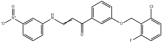 (E)-1-(3-[(2-CHLORO-6-FLUOROBENZYL)OXY]PHENYL)-3-(3-NITROANILINO)-2-PROPEN-1-ONE Struktur