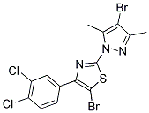 5-BROMO-2-(4-BROMO-3,5-DIMETHYL-1H-PYRAZOL-1-YL)-4-(3,4-DICHLOROPHENYL)-1,3-THIAZOLE Struktur