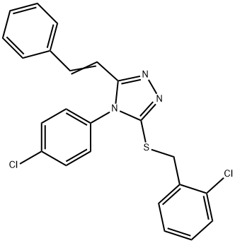 2-CHLOROBENZYL 4-(4-CHLOROPHENYL)-5-[(E)-2-PHENYLETHENYL]-4H-1,2,4-TRIAZOL-3-YL SULFIDE Struktur