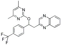 2-[2-((4,6-DIMETHYLPYRIMIDIN-2-YL)OXY)-2-(4-(TRIFLUOROMETHYL)PHENYL)ETHYL]QUINOXALINE Struktur