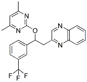 2-[2-((4,6-DIMETHYLPYRIMIDIN-2-YL)OXY)-2-(3-(TRIFLUOROMETHYL)PHENYL)ETHYL]QUINOXALINE Struktur