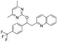 2-[2-((4,6-DIMETHYLPYRIMIDIN-2-YL)OXY)-2-(4-(TRIFLUOROMETHYL)PHENYL)ETHYL]QUINOLINE Struktur