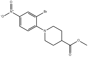 METHYL 1-(2-BROMO-4-NITROPHENYL)-4-PIPERIDINECARBOXYLATE Struktur