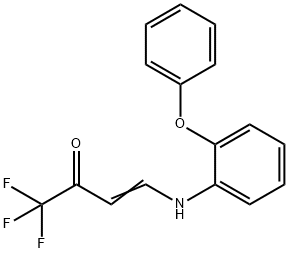 (E)-1,1,1-TRIFLUORO-4-(2-PHENOXYANILINO)-3-BUTEN-2-ONE Struktur