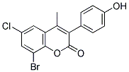 8-BROMO-6-CHLORO-3(4'-HYDROXYPHENYL)-4-METHYLCOUMARIN Struktur