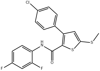 3-(4-CHLOROPHENYL)-N-(2,4-DIFLUOROPHENYL)-5-(METHYLSULFANYL)-2-THIOPHENECARBOXAMIDE Struktur