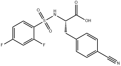 3-(4-CYANOPHENYL)-2-([(2,4-DIFLUOROPHENYL)SULFONYL]AMINO)PROPANOIC ACID Struktur