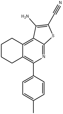 1-AMINO-5-(4-METHYLPHENYL)-6,7,8,9-TETRAHYDROTHIENO[2,3-C]ISOQUINOLINE-2-CARBONITRILE Struktur