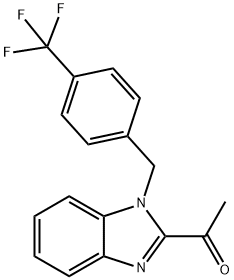 1-(1-[4-(TRIFLUOROMETHYL)BENZYL]-1H-1,3-BENZIMIDAZOL-2-YL)-1-ETHANONE Struktur