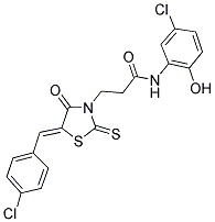 3-[(5Z)-5-(4-CHLOROBENZYLIDENE)-4-OXO-2-THIOXO-1,3-THIAZOLIDIN-3-YL]-N-(5-CHLORO-2-HYDROXYPHENYL)PROPANAMIDE Struktur