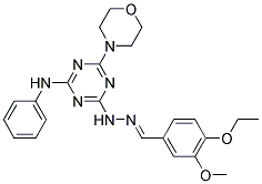 (E)-4-(2-(4-ETHOXY-3-METHOXYBENZYLIDENE)HYDRAZINYL)-6-MORPHOLINO-N-PHENYL-1,3,5-TRIAZIN-2-AMINE Struktur