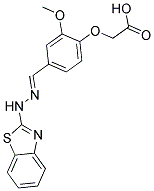 {4-[(E)-(1,3-BENZOTHIAZOL-2-YLHYDRAZONO)METHYL]-2-METHOXYPHENOXY}ACETIC ACID Struktur