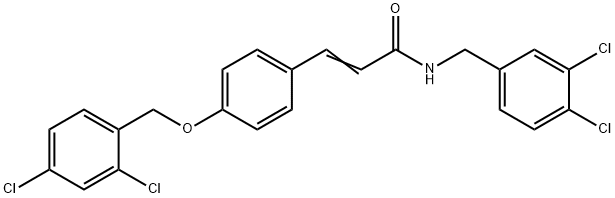 (E)-N-(3,4-DICHLOROBENZYL)-3-(4-[(2,4-DICHLOROBENZYL)OXY]PHENYL)-2-PROPENAMIDE Struktur