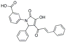 (E)-3-(3-CINNAMOYL-4-HYDROXY-5-OXO-2-PHENYL-2H-PYRROL-1(5H)-YL)BENZOIC ACID Struktur