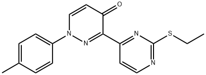 3-[2-(ETHYLSULFANYL)-4-PYRIMIDINYL]-1-(4-METHYLPHENYL)-4(1H)-PYRIDAZINONE Struktur