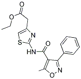 ETHYL (2-{[(5-METHYL-3-PHENYLISOXAZOL-4-YL)CARBONYL]AMINO}-1,3-THIAZOL-4-YL)ACETATE Struktur