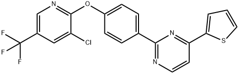 2-(4-([3-CHLORO-5-(TRIFLUOROMETHYL)-2-PYRIDINYL]OXY)PHENYL)-4-(2-THIENYL)PYRIMIDINE Struktur