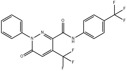 6-OXO-1-PHENYL-4-(TRIFLUOROMETHYL)-N-[4-(TRIFLUOROMETHYL)PHENYL]-1,6-DIHYDRO-3-PYRIDAZINECARBOXAMIDE Struktur