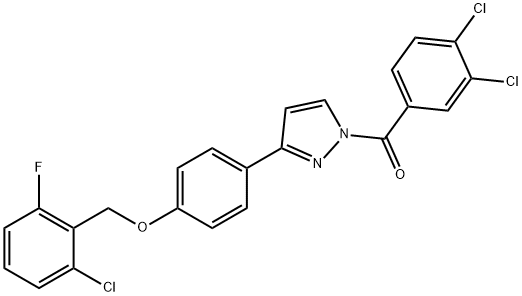 (3-(4-[(2-CHLORO-6-FLUOROBENZYL)OXY]PHENYL)-1H-PYRAZOL-1-YL)(3,4-DICHLOROPHENYL)METHANONE Struktur