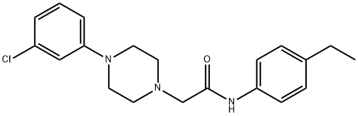 2-[4-(3-CHLOROPHENYL)PIPERAZINO]-N-(4-ETHYLPHENYL)ACETAMIDE Struktur