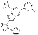 5-(3-CHLOROPHENYL)-2-[3-(1H-PYRROL-1-YL)-2-THIENYL]-7-(TRIFLUOROMETHYL)PYRAZOLO[1,5-A]PYRIMIDINE Struktur