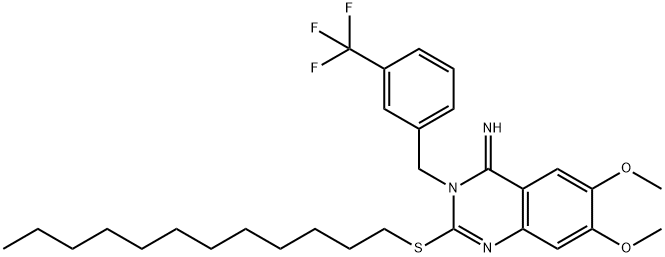 2-(DODECYLSULFANYL)-6,7-DIMETHOXY-3-[3-(TRIFLUOROMETHYL)BENZYL]-4(3H)-QUINAZOLINIMINE Struktur