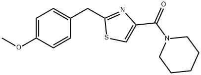 [2-(4-METHOXYBENZYL)-1,3-THIAZOL-4-YL](PIPERIDINO)METHANONE Struktur