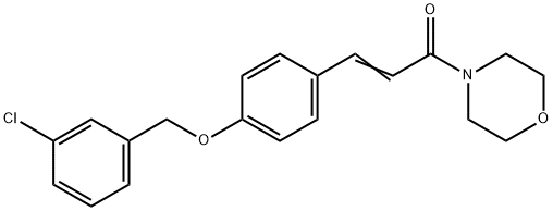 (E)-3-(4-[(3-CHLOROBENZYL)OXY]PHENYL)-1-MORPHOLINO-2-PROPEN-1-ONE Struktur