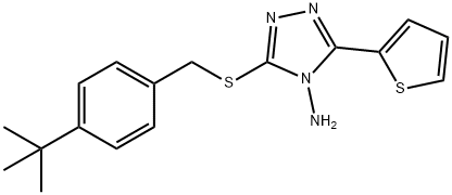 3-([4-(TERT-BUTYL)BENZYL]SULFANYL)-5-(2-THIENYL)-4H-1,2,4-TRIAZOL-4-AMINE Struktur