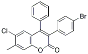 3(4'-BROMOPHENYL)-6-CHLORO-7-METHYL-4-PHENYLCOUMARIN Struktur