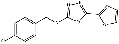 2-[(4-CHLOROBENZYL)SULFANYL]-5-(2-FURYL)-1,3,4-OXADIAZOLE Struktur