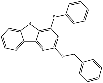 2-(BENZYLSULFANYL)-4-(PHENYLSULFANYL)[1]BENZOTHIENO[3,2-D]PYRIMIDINE Struktur