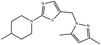 1-(5-[(3,5-DIMETHYL-1H-PYRAZOL-1-YL)METHYL]-1,3-THIAZOL-2-YL)-4-METHYLPIPERIDINE Struktur